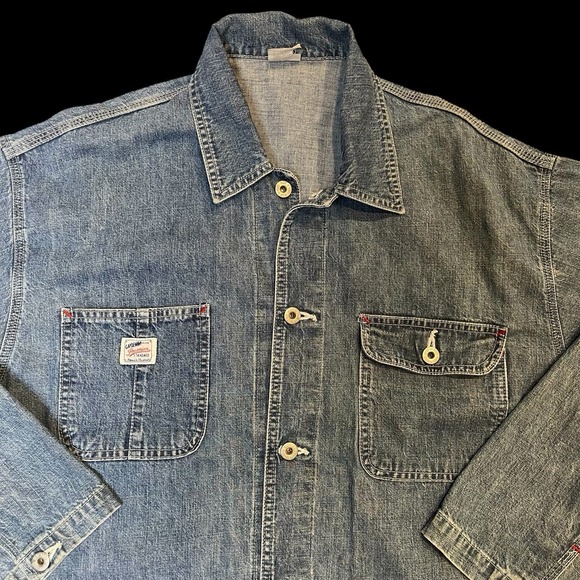 Vintage 90s Gap Denim Chore Barn Coat Jacket Men's XS American Workers Utility - Picture 2 of 9